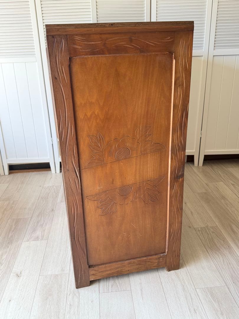 伝統工芸品 軽井沢彫 サイドボード アンティーク リメイク