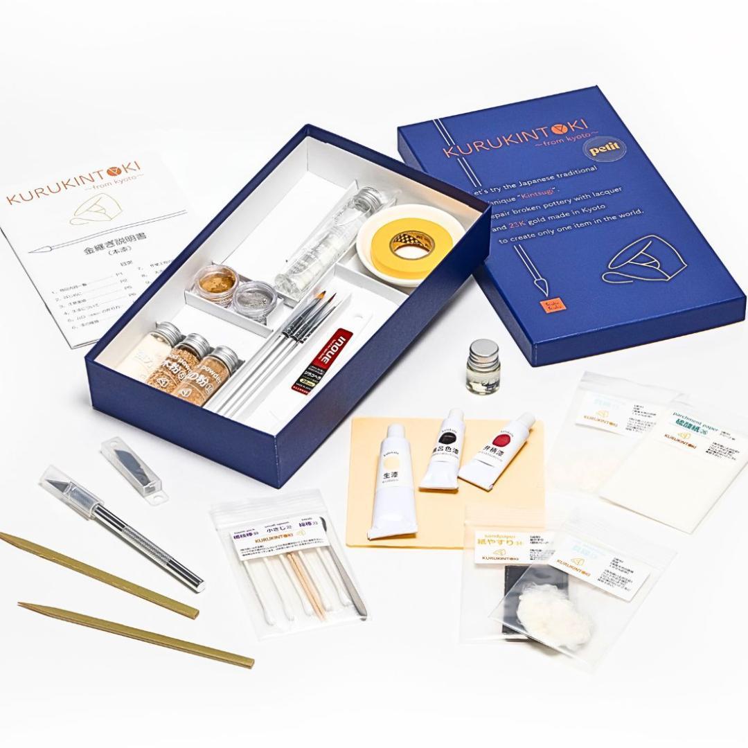 KURUKINTOKI petit 本漆金継ぎキット 金粉 銀粉 割れ きんつぎ