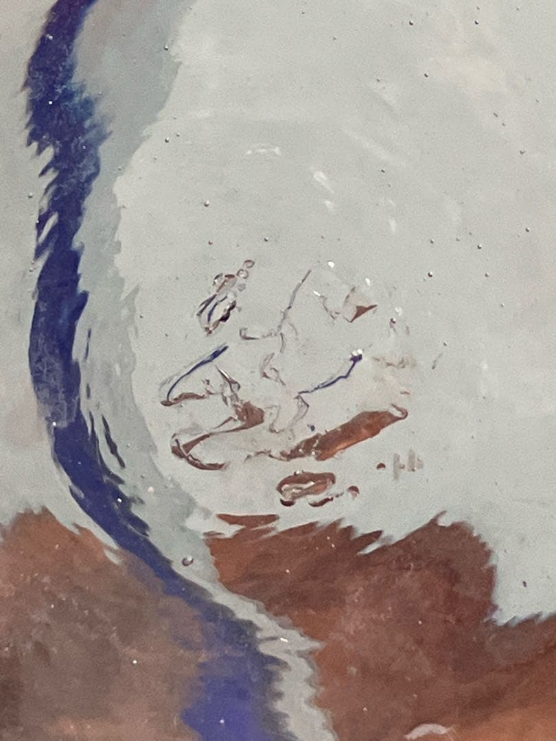 大正時代の吹きガラス製三つ脚金魚鉢◇レトロガラス◇和ガラス◇古ガラス◇古道具