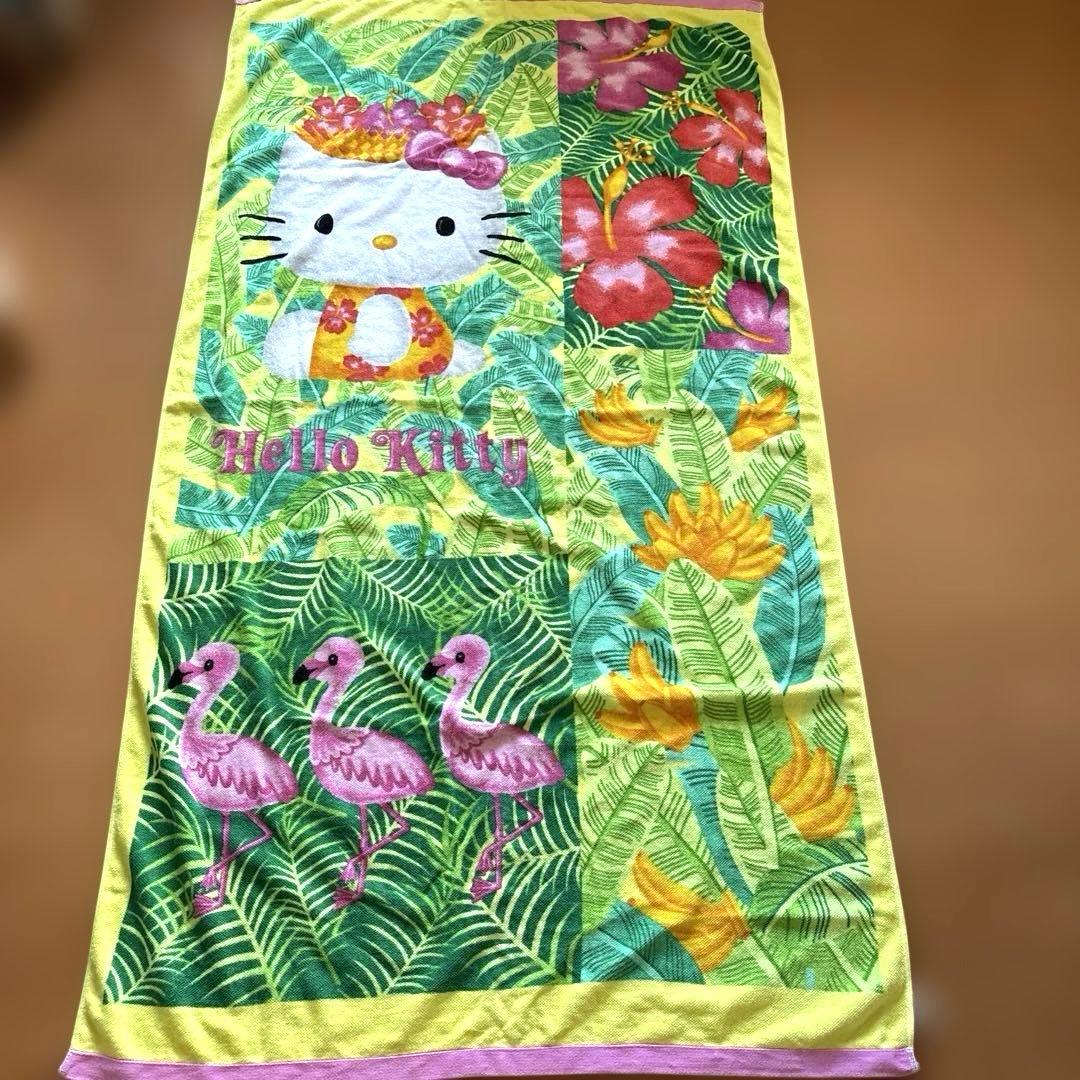 Hello Kitty タオルケット トロピカル　フラミンゴデザイン