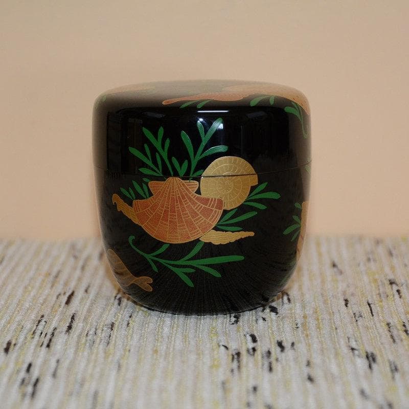 茶道具　棗　而妙斎好海松貝蒔絵大棗　美品　山中塗　熊谷秀穂　送料込み