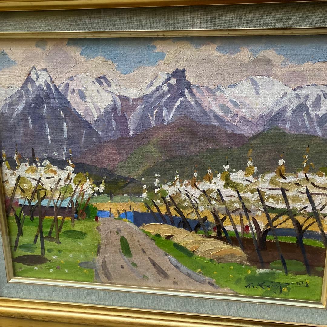 小泉元生 「梨の花咲く頃（南駒岳）中央アルプス」 F６号