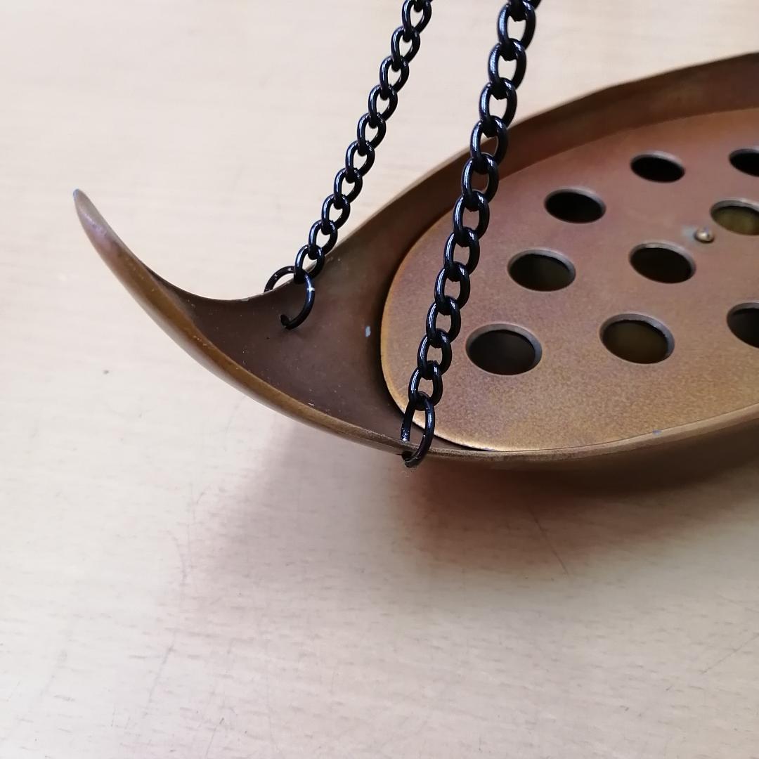 金谷浄雲 唐銅 吊船花入 共箱入り 華道具 茶道具 銅製 煎茶道具 花生け 花器