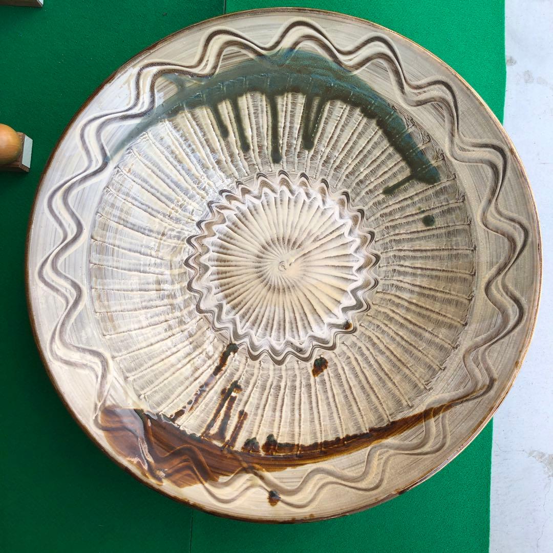 小鹿田焼　特大皿　陶芸