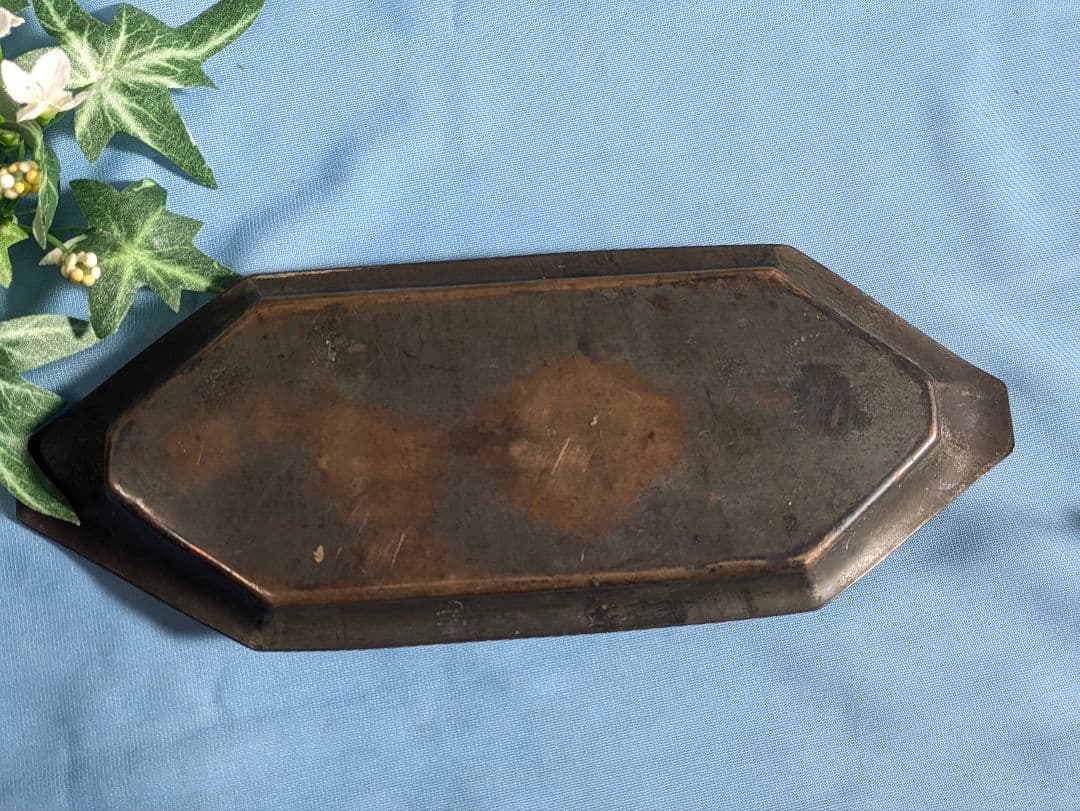 英国 アンティーク ハサミ型 ロウソク消し キャンドルスナッファー　トレー付き