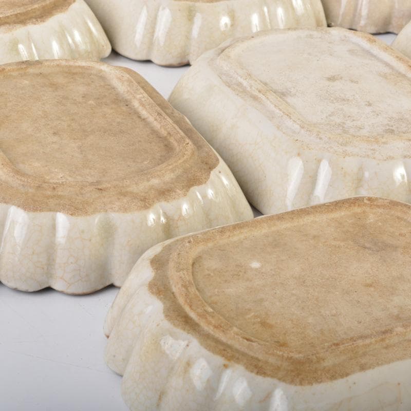 瀬戸焼　古瀬戸　鉄絵　花文　小皿　銘々皿　十一客　C　6607A