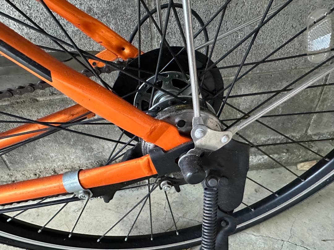 オレンジ シティサイクル バスケット付き