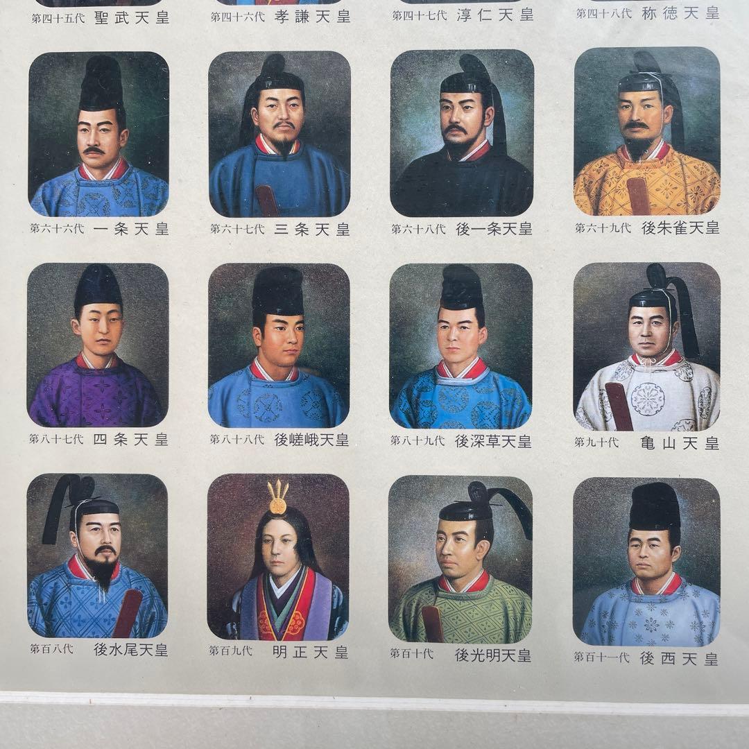 希少レア　日本国歴代天皇御影　額装　馬堀法眼喜孝　吉武勝俊　歴史　皇位継承
