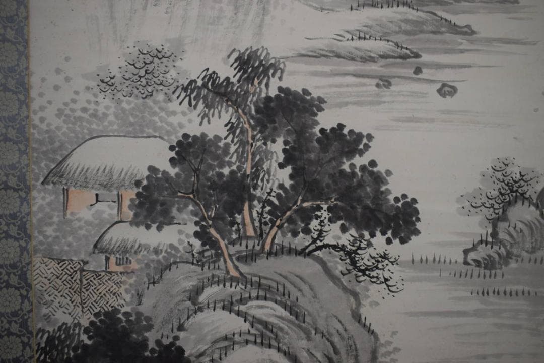 真作/柳塘逸人/山水画賛/布袋屋掛軸HK-115