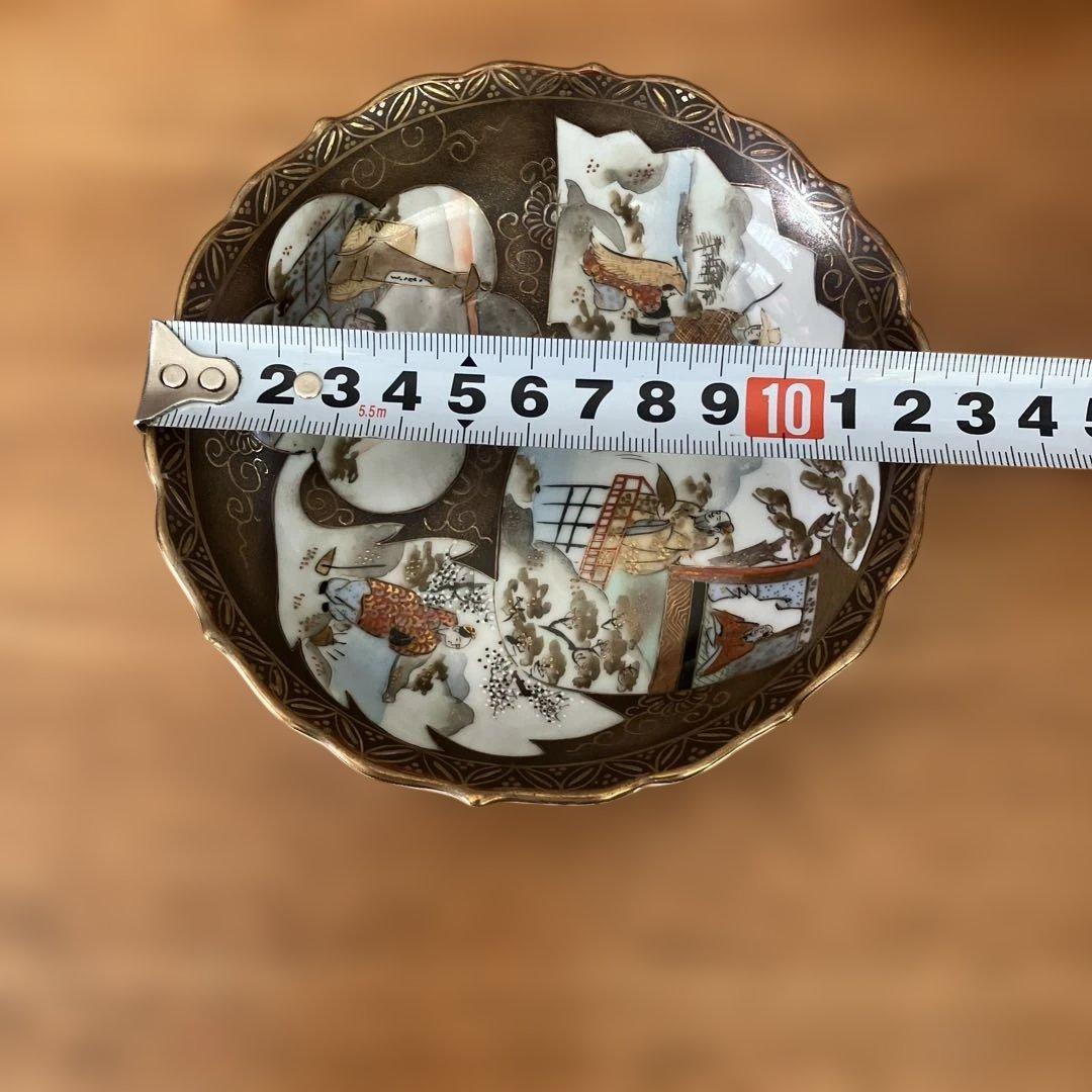 九谷焼　金彩赤絵人物文皿　8枚