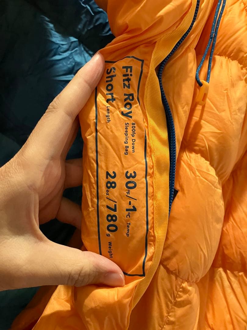 【美品】850ダウン・スリーピング・バッグ30℉/-1℃（ショート）