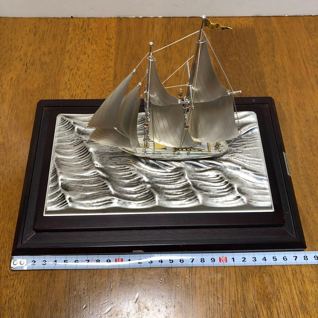 銀製　帆船ヨットの置物　武比古