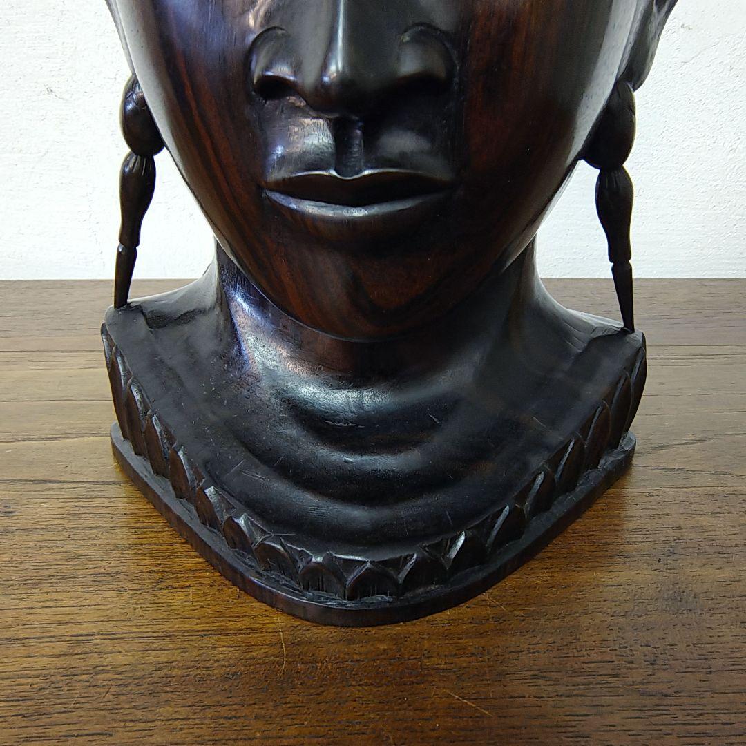 仏教美術【Buddha Head】木彫　彫刻　仏頭　仏像　ブッダ　置物