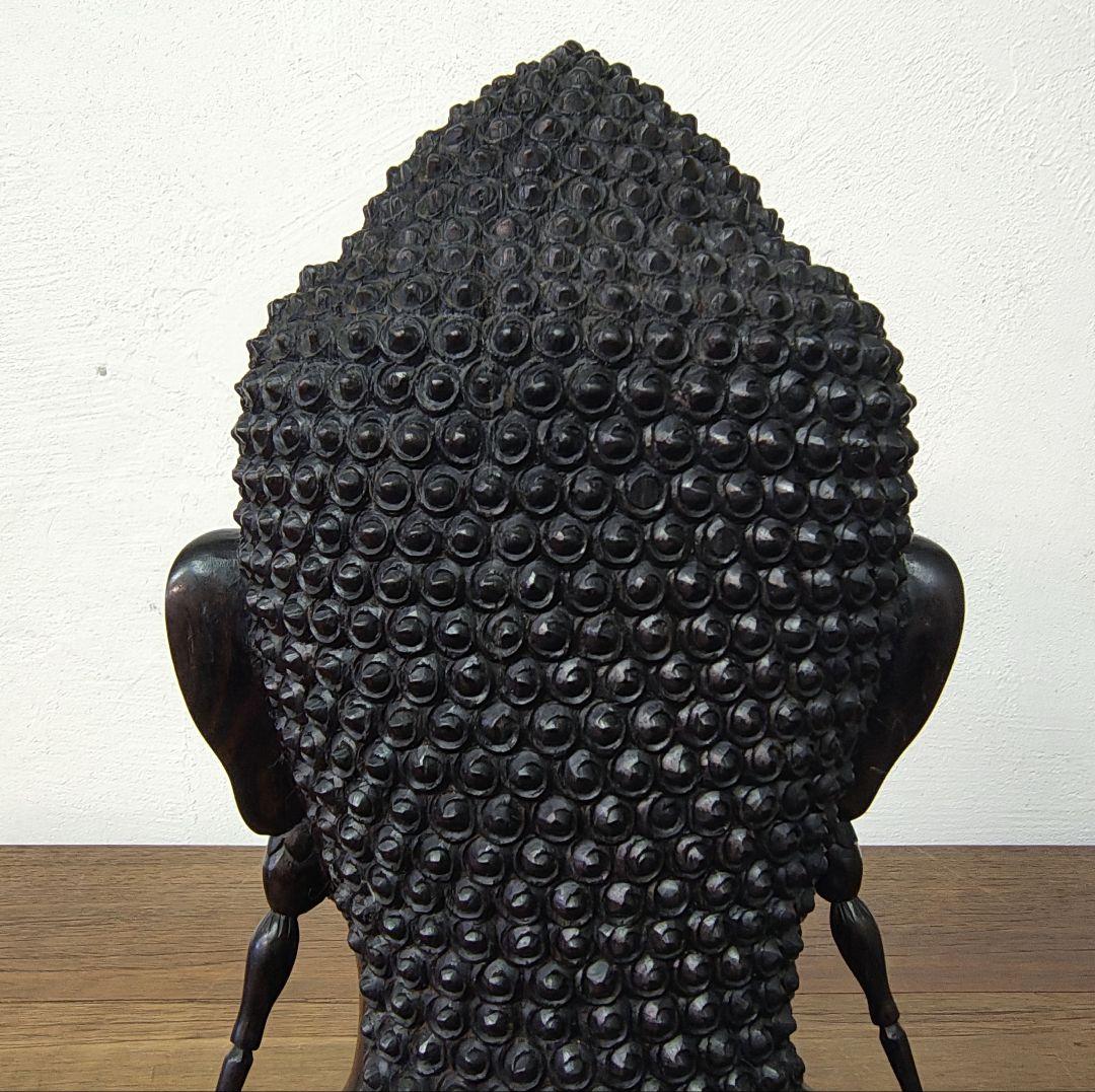 仏教美術【Buddha Head】木彫　彫刻　仏頭　仏像　ブッダ　置物