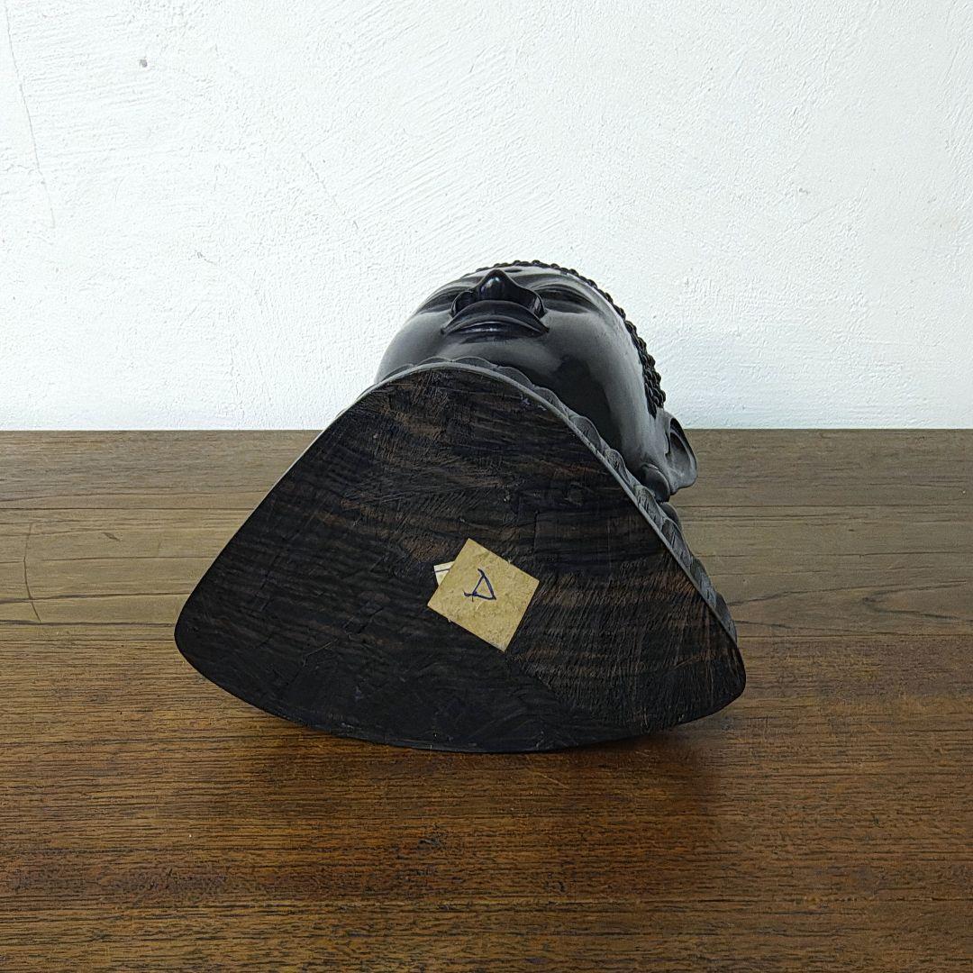 仏教美術【Buddha Head】木彫　彫刻　仏頭　仏像　ブッダ　置物