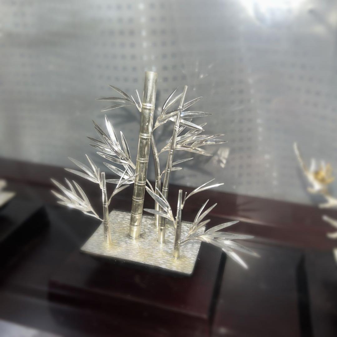 光則 高級品 純銀 盆栽 三点 2号