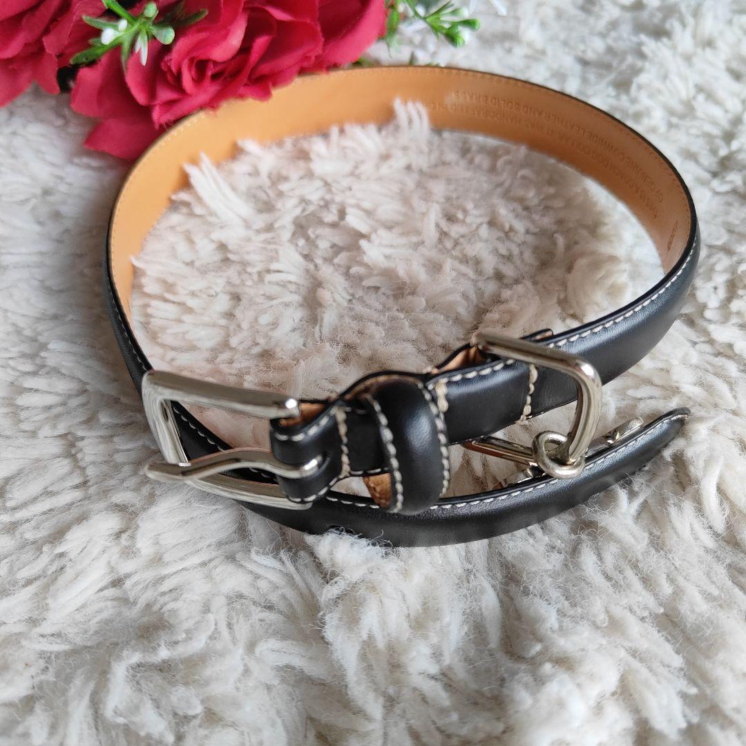 新品　COACH　コーチ　黒　ブラック　レザー　犬用首輪　М　中型犬　高級
