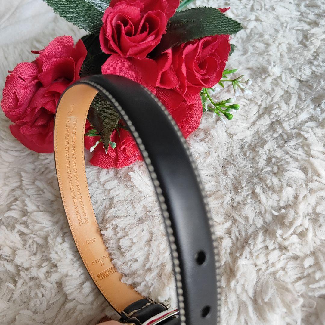 新品　COACH　コーチ　黒　ブラック　レザー　犬用首輪　М　中型犬　高級