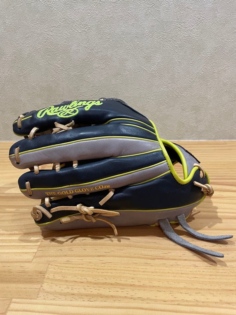 ローリングス　軟式　外野用 ネイビー×グレー×イエロー サイズ　12 3/4