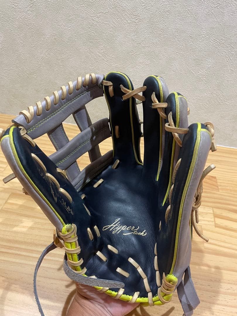 ローリングス　軟式　外野用 ネイビー×グレー×イエロー サイズ　12 3/4