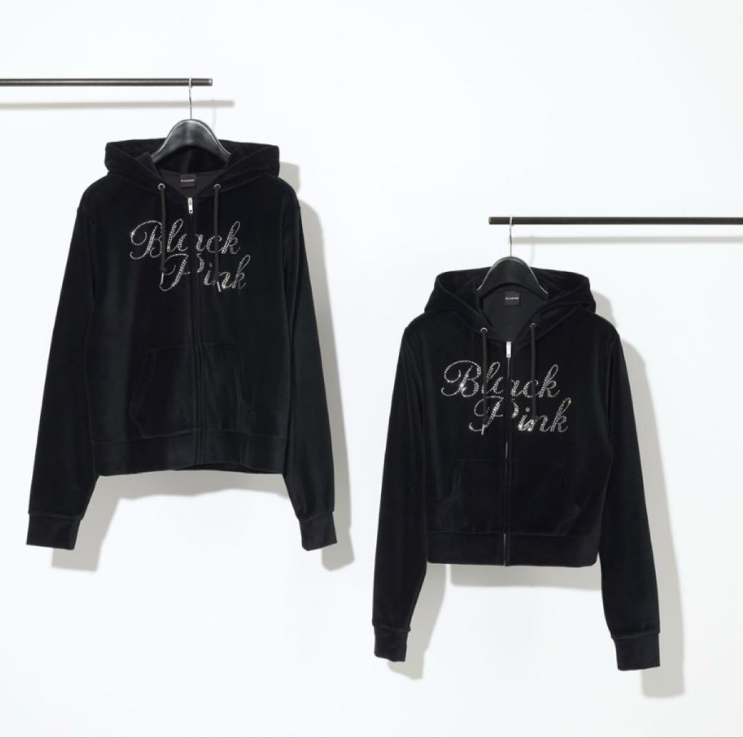 blackpink 会場限定　ベロアジップアップフーディー　ブラック　Lサイズ