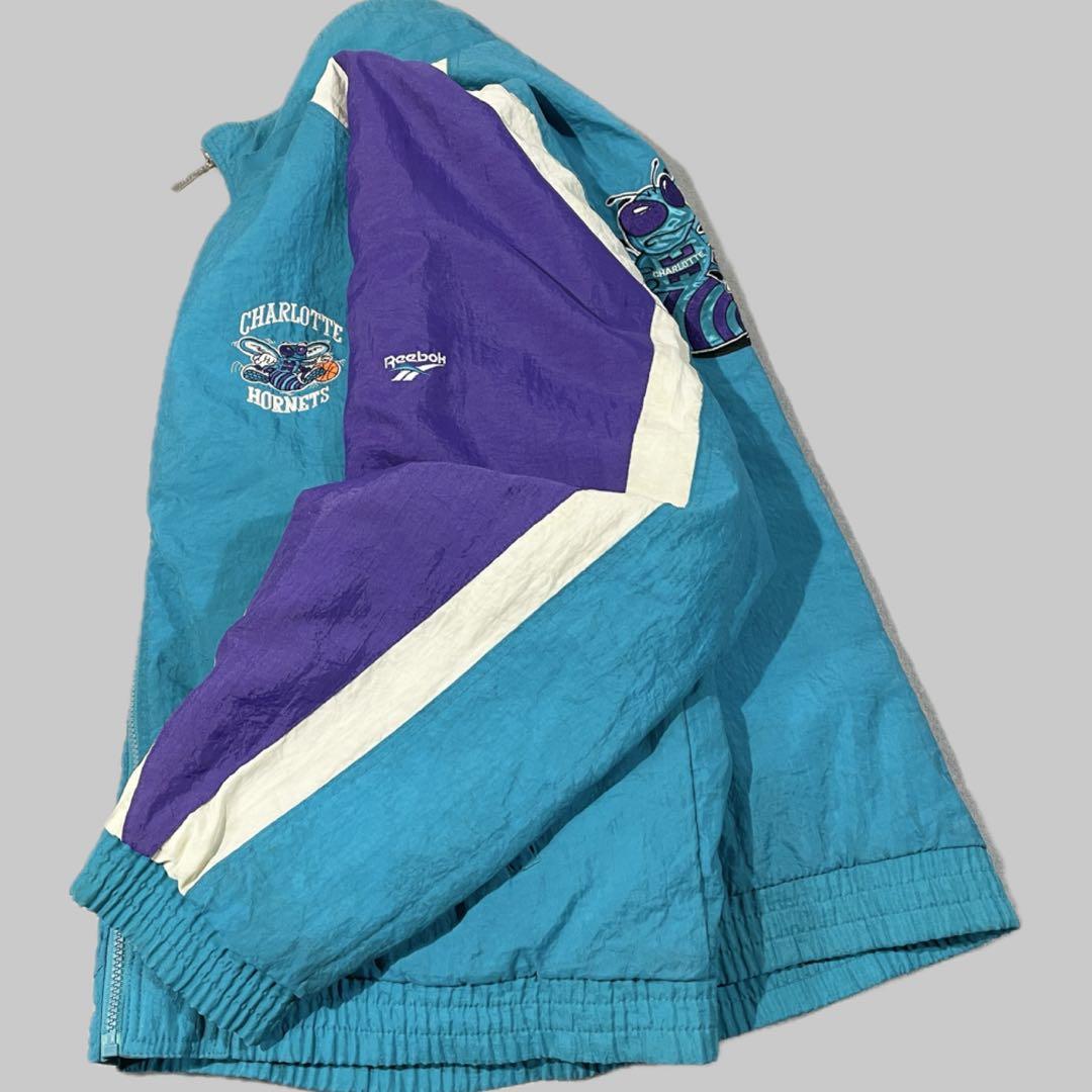 【リバーシブル】90sリーボックNBA シャーロット・ホーネッツ中綿JKT/L