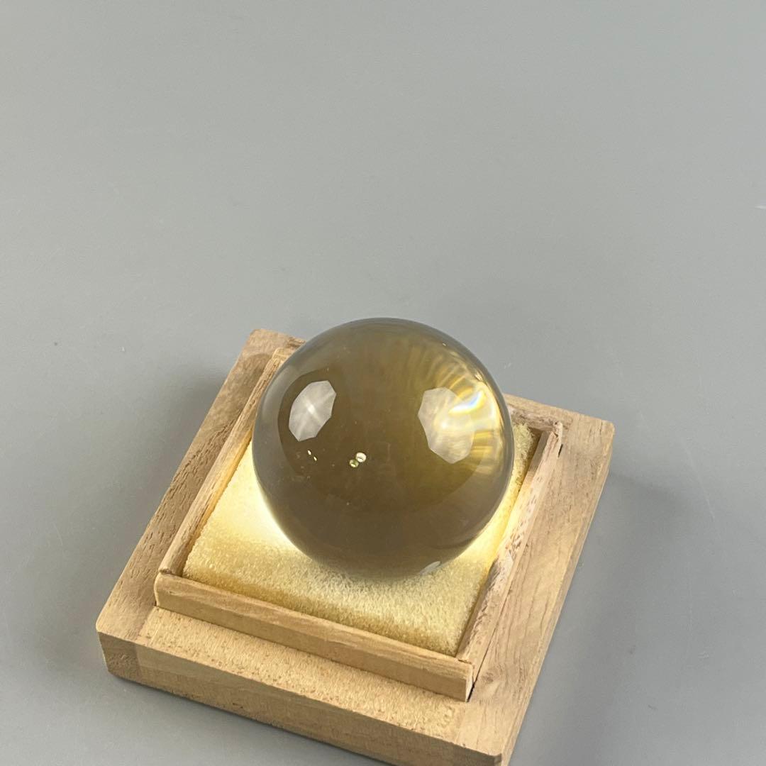 天然 水晶玉 彰山 在銘 共箱