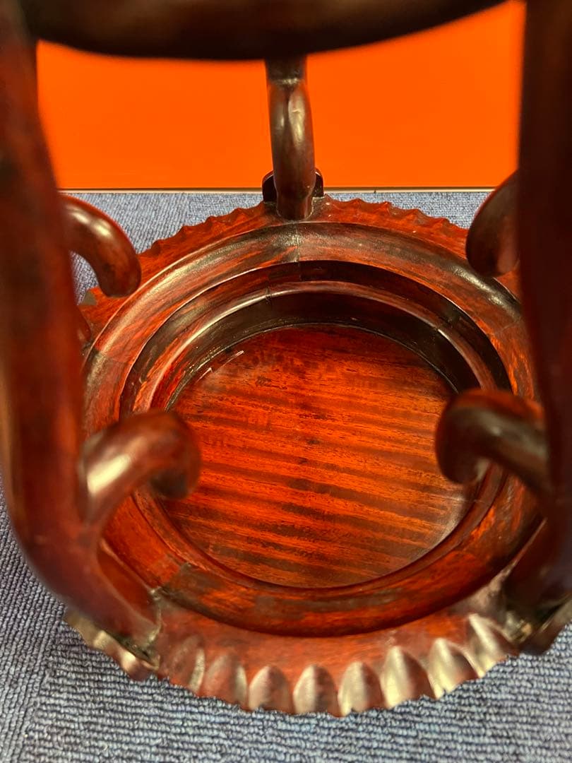 1167  木製　花台　飾り台　装飾品ベース　木彫り