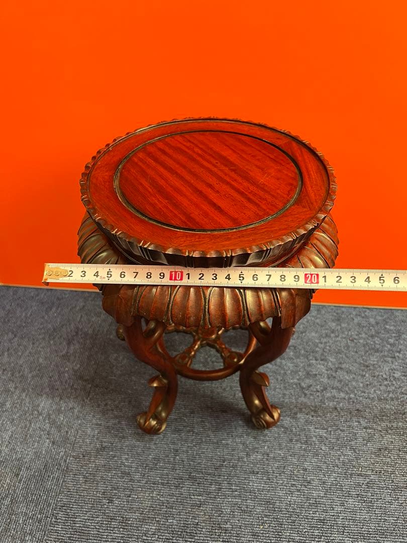 1167  木製　花台　飾り台　装飾品ベース　木彫り