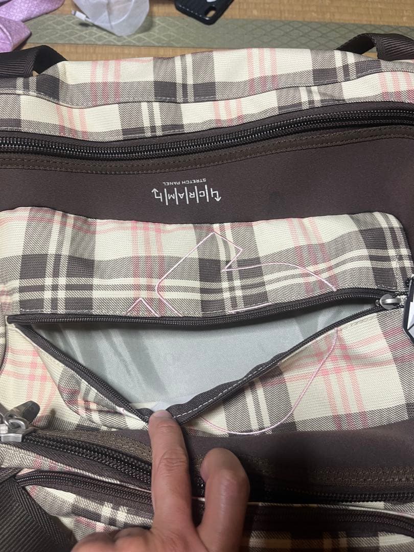 BURTON チェック柄 スノーボードバッグ 2輪 キャリーバッグ