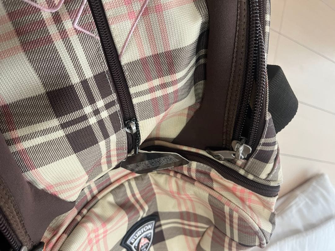 BURTON チェック柄 スノーボードバッグ 2輪 キャリーバッグ