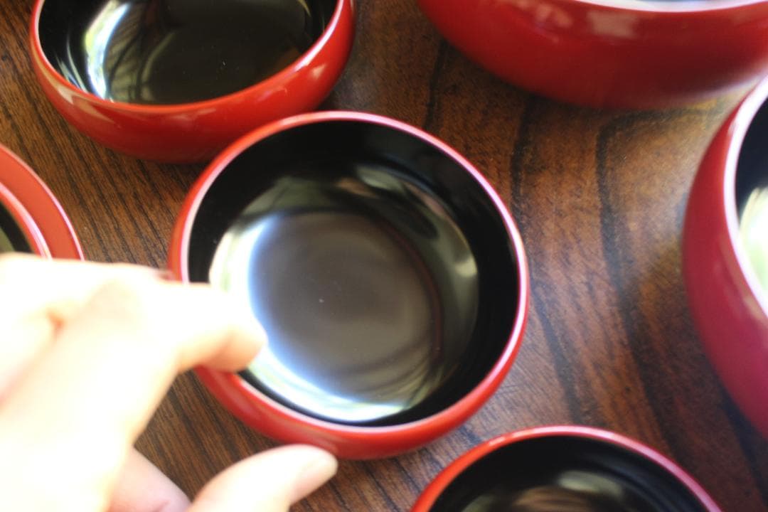 時代逸品！極上塗分け漆の美しい応量器＆蓋揃いセット（検輪島塗器七つ椀懐石椀