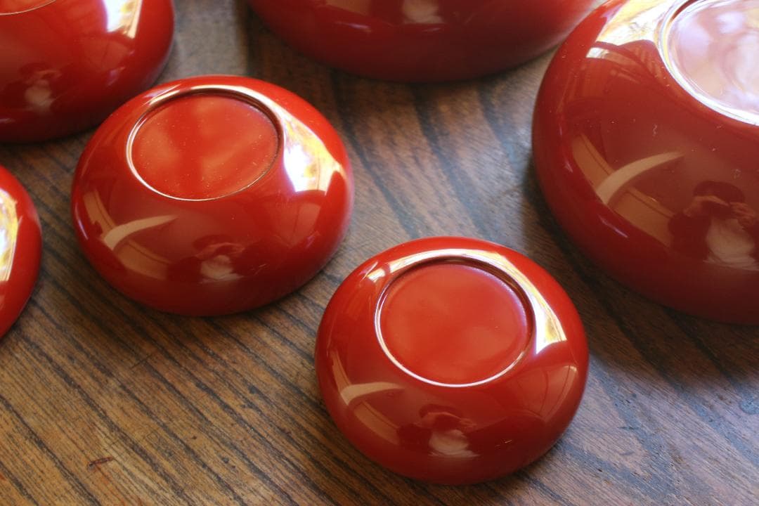 時代逸品！極上塗分け漆の美しい応量器＆蓋揃いセット（検輪島塗器七つ椀懐石椀