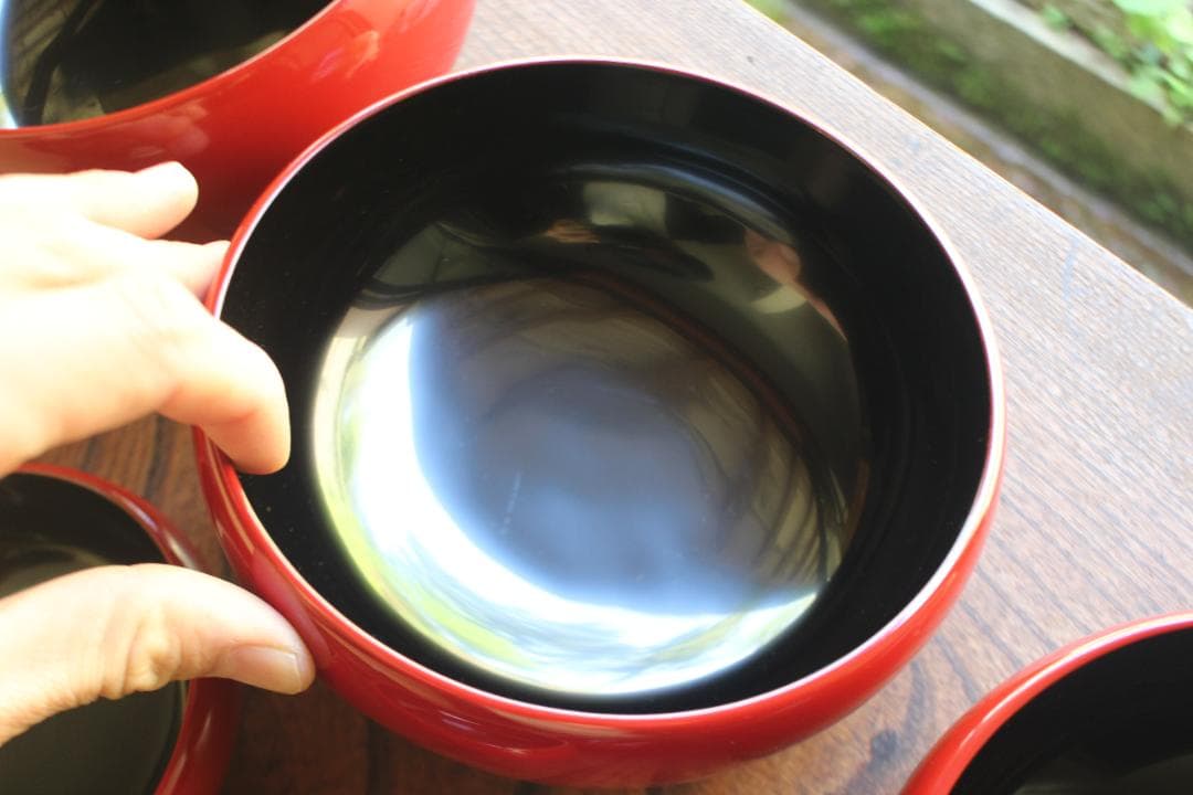 時代逸品！極上塗分け漆の美しい応量器＆蓋揃いセット（検輪島塗器七つ椀懐石椀