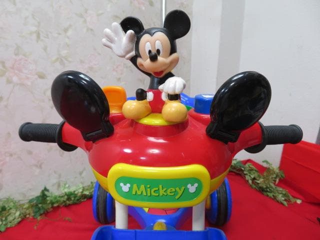 22FF1333 ミッキーマウス　手押し三輪車　ブルー