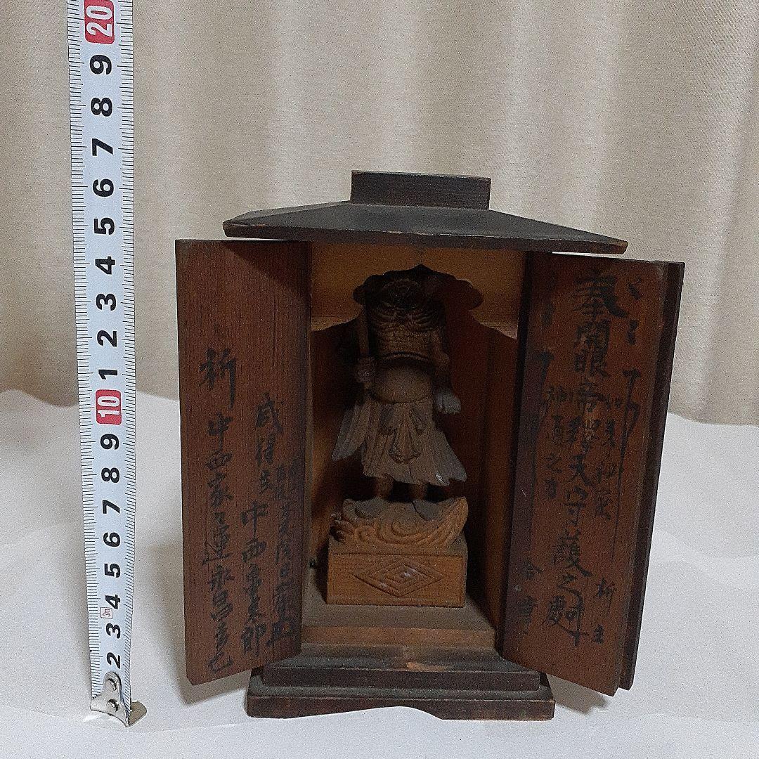 レア　江戸期　帝釈天　立像　厨子　仏像