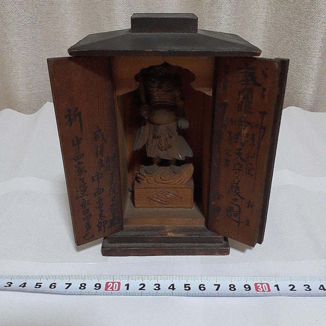 レア　江戸期　帝釈天　立像　厨子　仏像