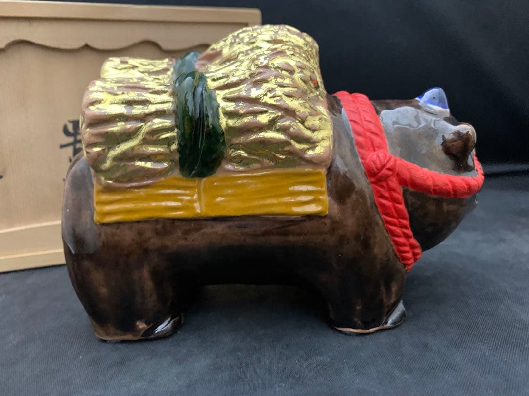 六兵衛窯 丑年 「春陽」干支置物 清水焼 陶芸 共箱