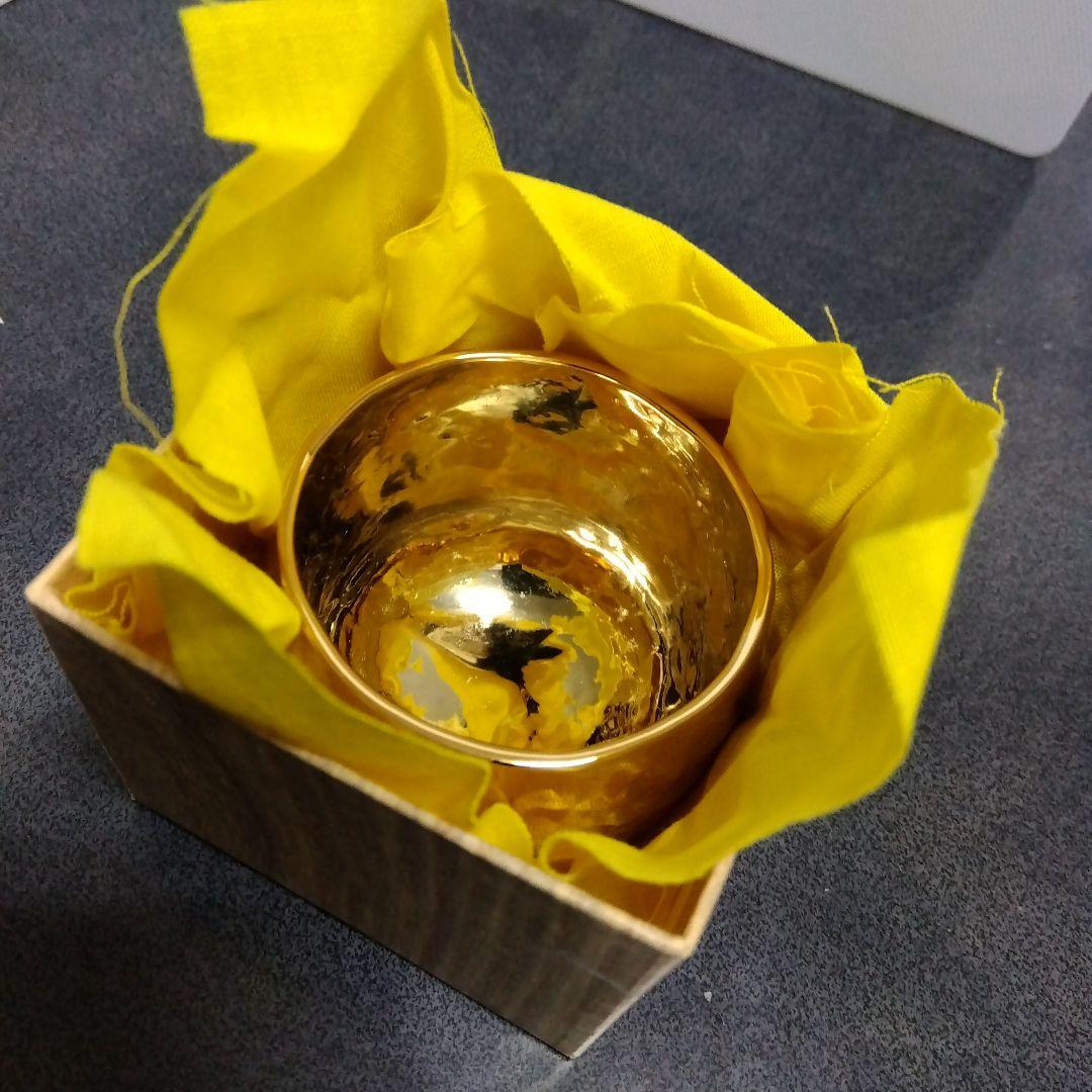 ◆純銅製ぐい吞み①(金彩)新品[オマケ付]