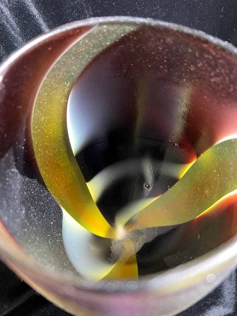 アンティーク 希少時代物昭高級ガラス側梨地加工花瓶ガラス23.5x11.5cm