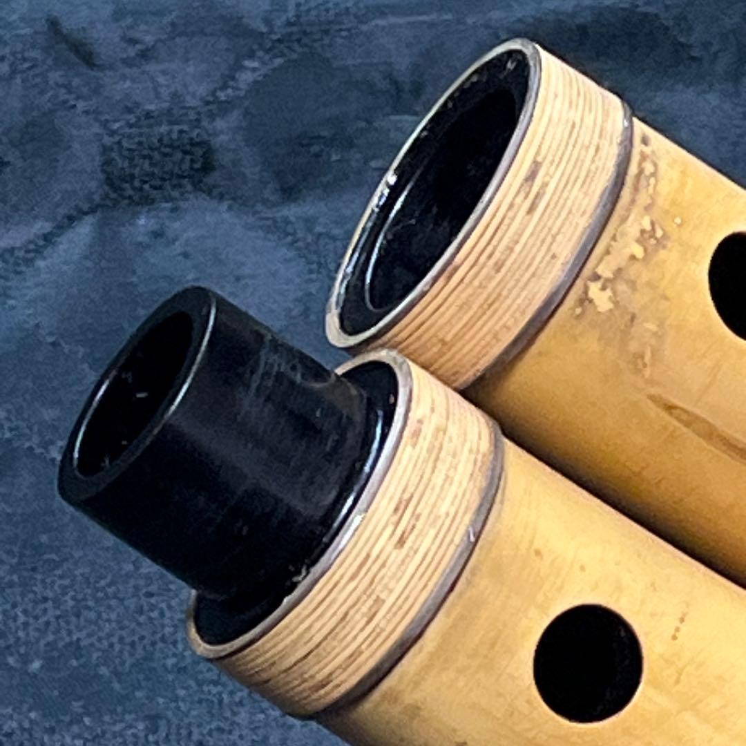 尺八 琴古流 在銘 中継ぎ緩み無し 一尺七寸管 籐巻き銀三線 【音出し確認済み】