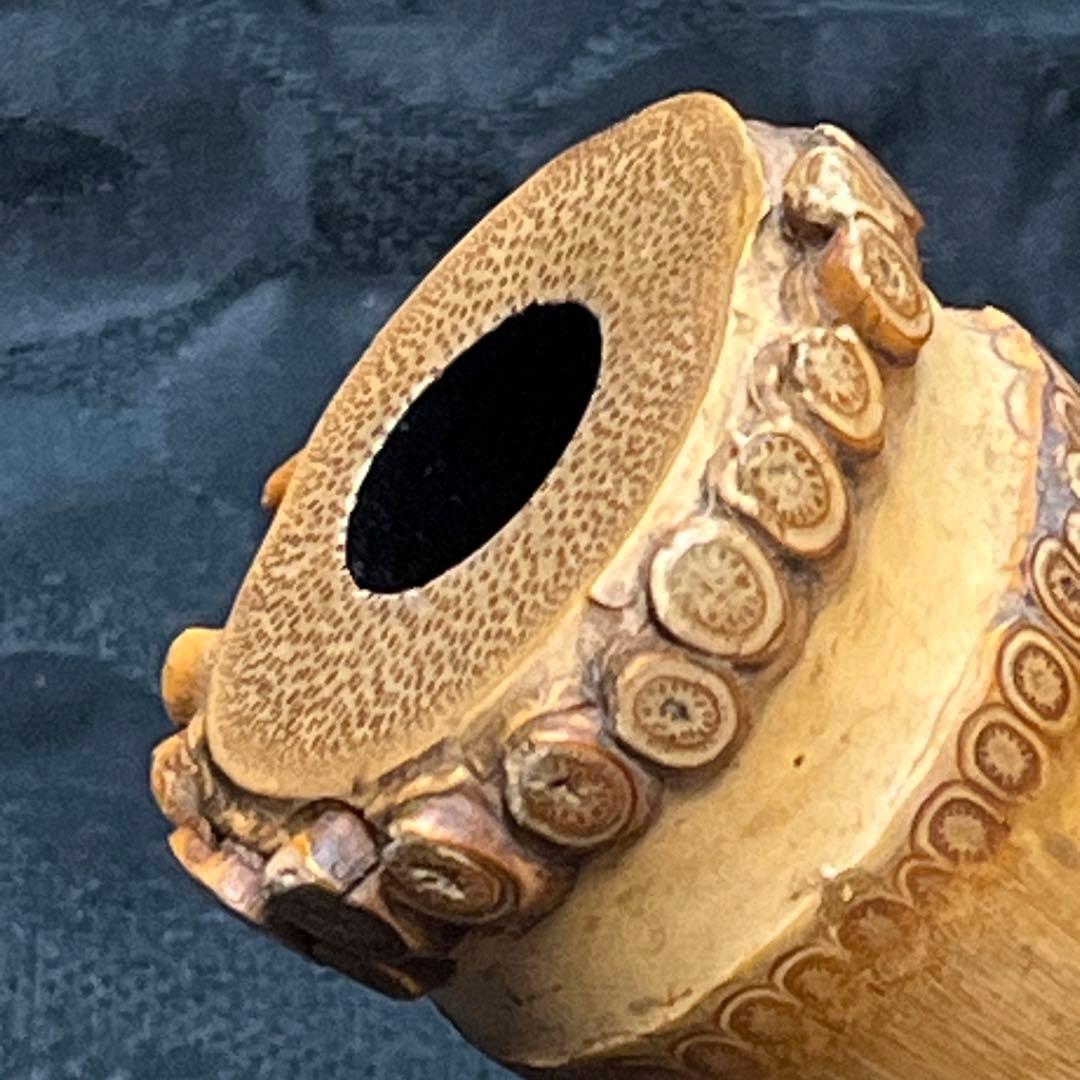 尺八 琴古流 在銘 中継ぎ緩み無し 一尺七寸管 籐巻き銀三線 【音出し確認済み】