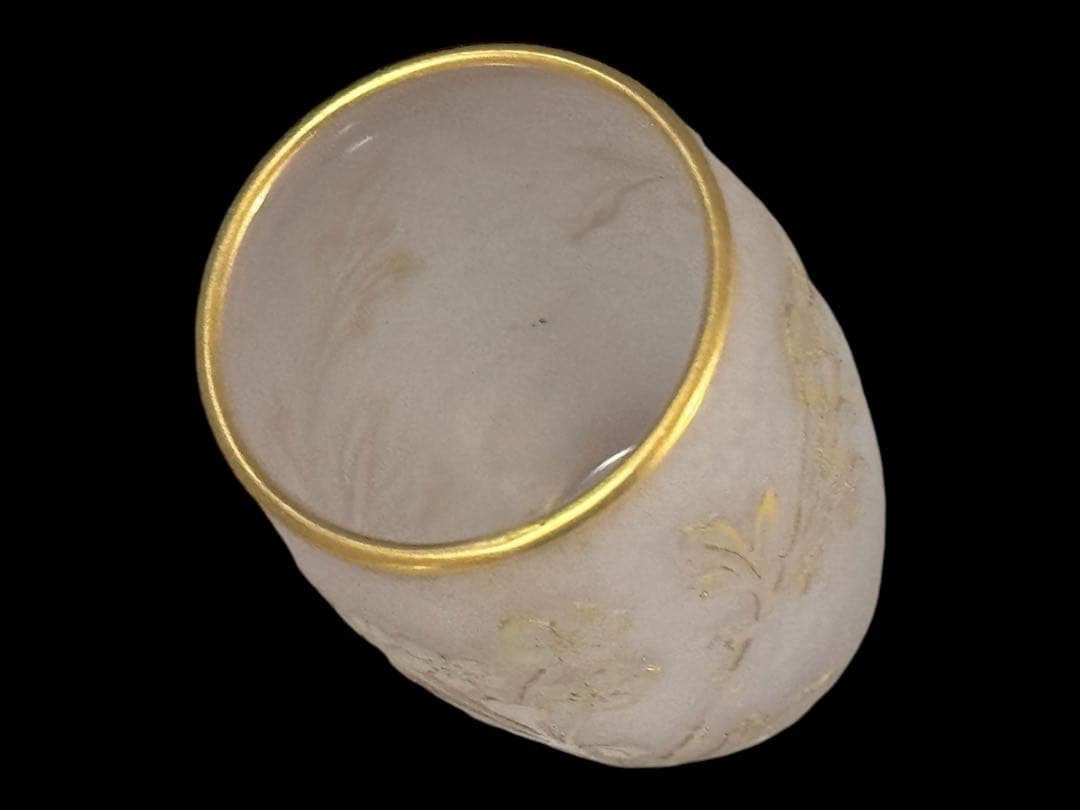 ドームナンシー 花文ミニチュアール ジブレ仕上げ 金彩 花器