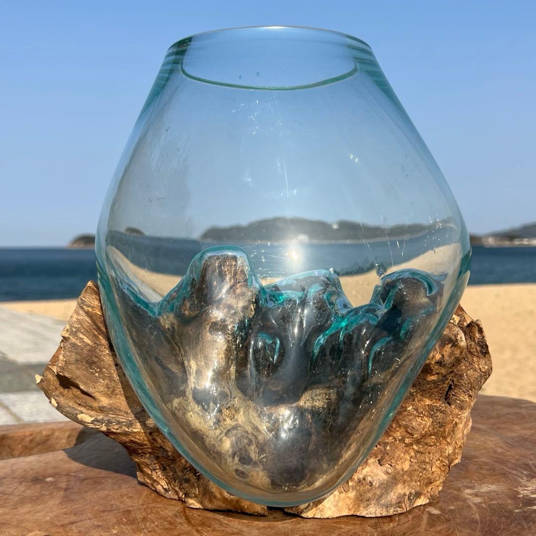 流木ガラス オブジェ特大D 花瓶 金魚鉢 ガーデニング テラリウム 観賞魚 容器