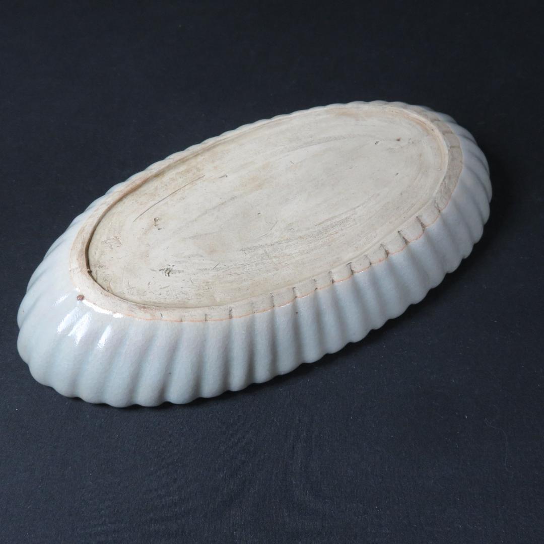 長皿 変形皿 歪み 染付 菊花型 5枚 松 古伊万里