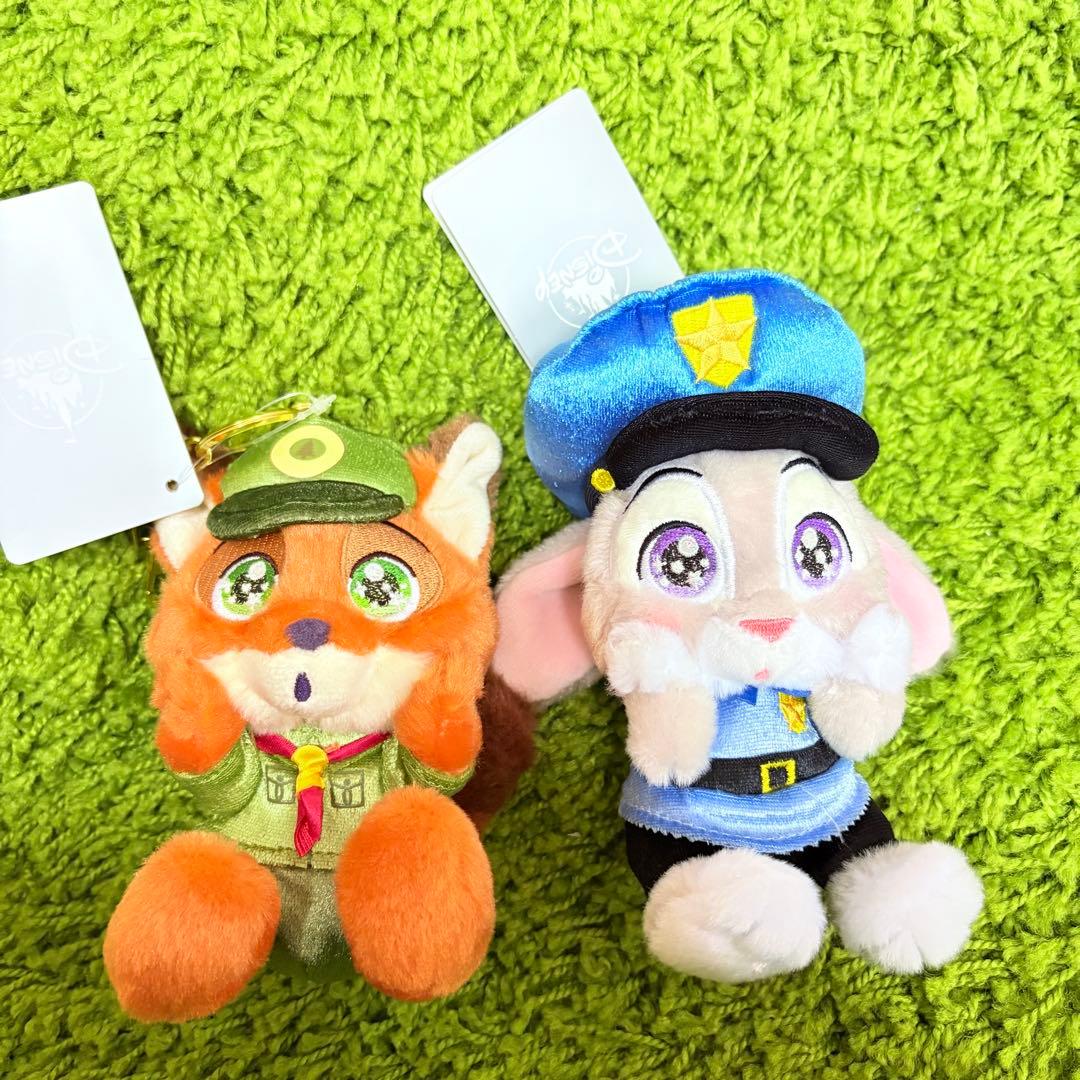 ズートピア　ニック　ジュディ　ぬいぐるみキーチェーン　Kirame