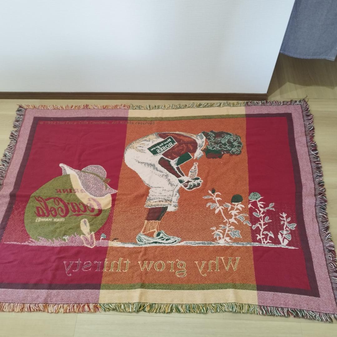 コカコーラ Why grow thirsty ラグ 美品 ブランケット h12b