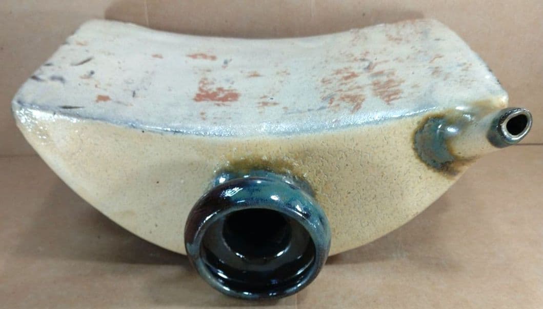 傑作【本物保証】金城次郎 魚紋抱瓶 共箱 栞 ｗ27㎝超 壷屋焼 人間国宝 美品