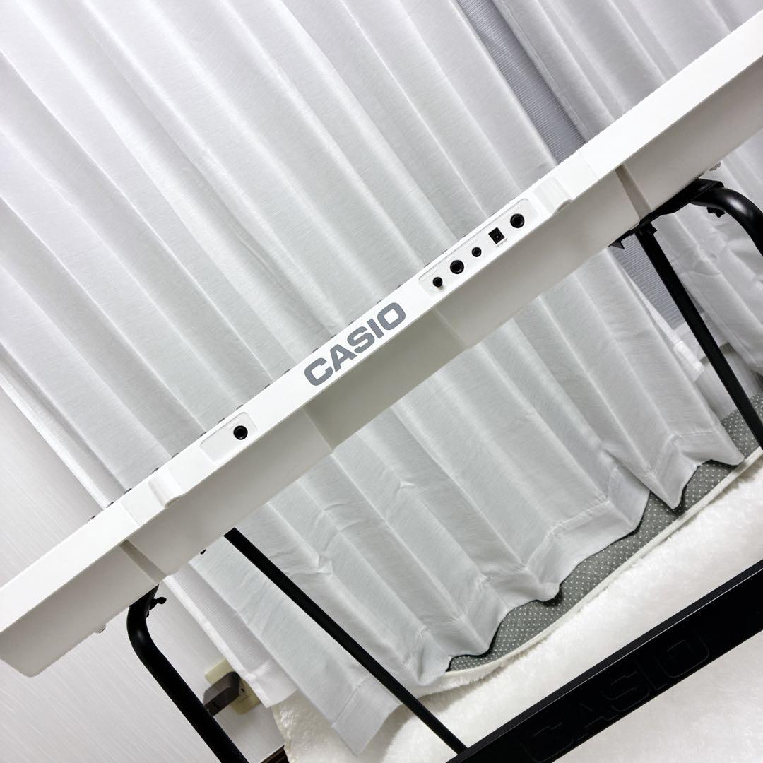 CASIO LK-311 ホワイトキーボード 61鍵 譜面台 台付 動作確認済み