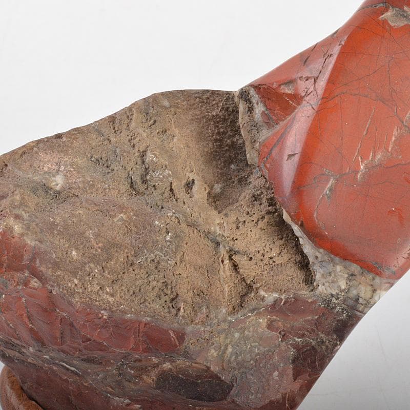 鑑賞石　天然石　佐渡赤玉石　赤石　置物　唐木台付　6331